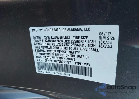 2018 Honda Odyssey Ex-L из США, поврежденный, VIN 5FNRL6H77JB015777